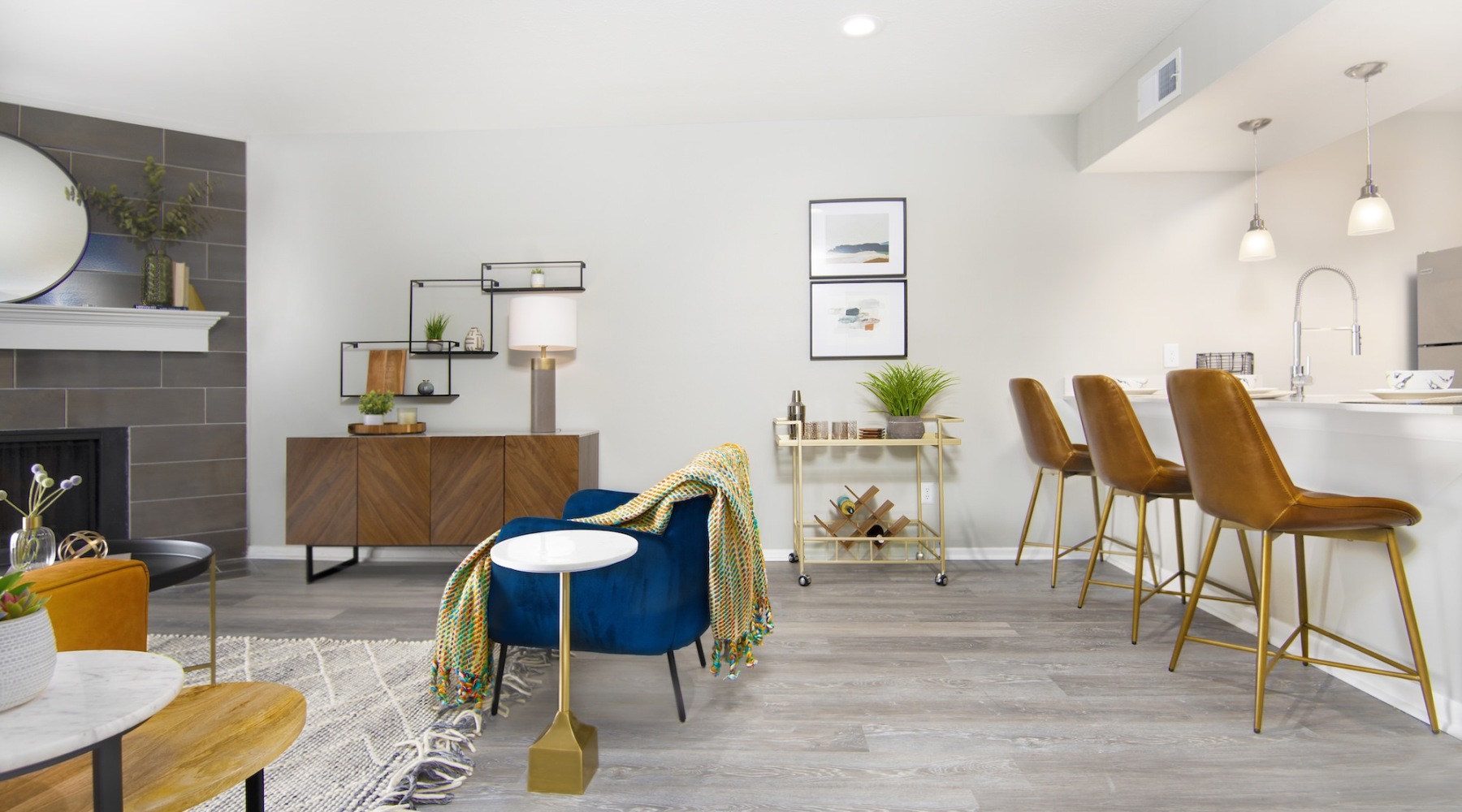Open space living area with natural lighting